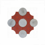 Artı (+) desenli tretuvar karolarının döşenmiş yüzey görünümü.