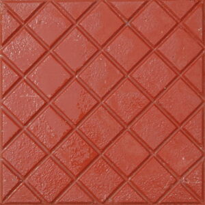 Baklava dilimi şeklinde desenlere sahip kırmızı renkli tretuvar karosu.