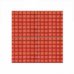 Kare desenlere sahip kırmızı renkli tretuvar karoları.