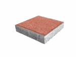 Kaymaz yüzeyli, kırmızı renkte 20x20 cm beton kumlamalı parke taşı