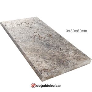 Traverten Bahçe Adım Taşı Silver Bullnose 3x30x60cm – DT1585