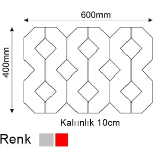 Çim Taşı Kırmızı 40x60x10 cm - Dekor Taşı