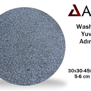 Beyaz Wash Beton Yuvarlak Adım Taşı