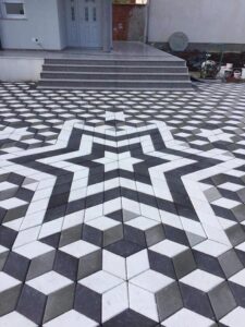 15x15 cm Kumlamalı Dekoratif Beton Parke Taşı - Dekor Taşı