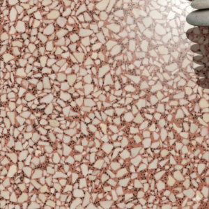 Kırmızı zeminli beyaz mermer taneli Terrazo Karo A-43 40x40 modeli.