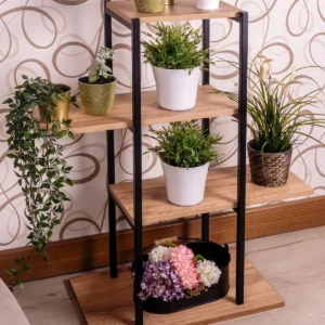 Mudesa 4 Raflı Çiçeklik Saksılık Çok Amaçlı Dekoratif Çiçeklik Raf