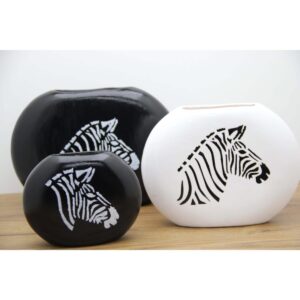 Zebra dekorlu vazo