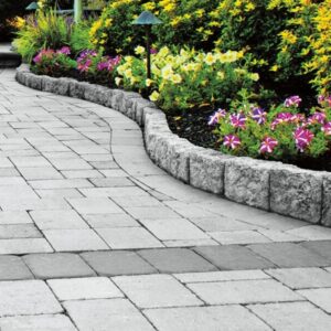 taş görünümlü dekoratif bahçe bordür taşı peyzaj sınırlayıcı uygulaması