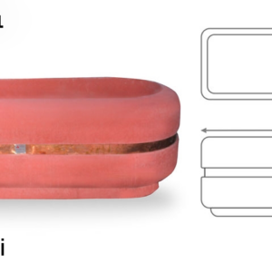 Aktaş Büyük Oval Beton Saksı (200x80x62 cm) – Canlı Kırmızı Renk