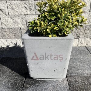 Aktaş Mix Beton Kare Saksı (40x40x44 cm) - Dekor Taşı