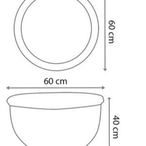 Aktaş Yuvarlak Beton Saksı (60x60x40 cm) – Doğal Gri Renk - Dekor Taşı