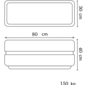 Aktaş Dikdörtgen Beton Saksı (80x30x40 cm) – Canlı Kırmızı Renk - Dekor Taşı