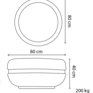 Aktaş Yuvarlak Beton Saksı (80x80x40 cm) – Canlı Kırmızı Renk - Dekor Taşı
