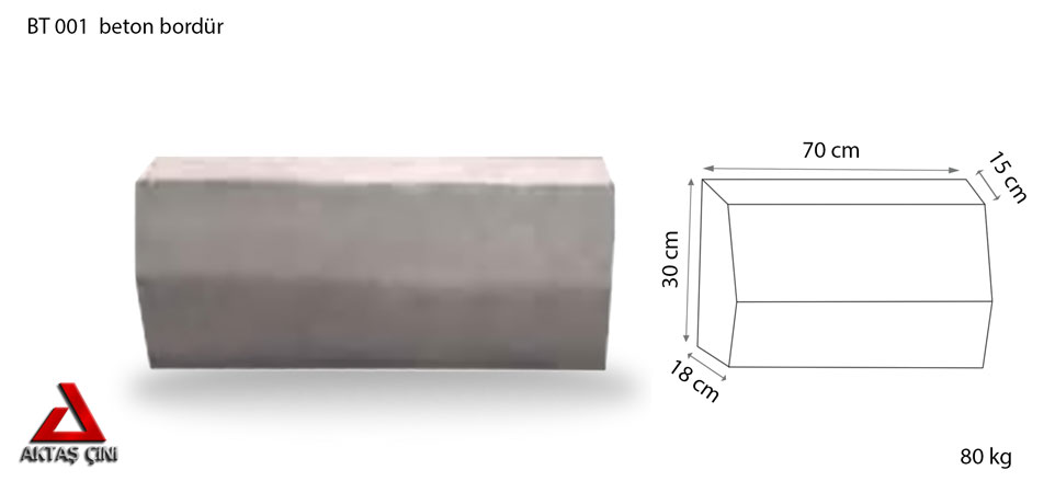 Yol Bordürü 75x30x15 Gri İstanbul Teslim Metre Fiyat