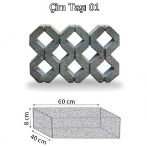 Çim Taşı 60x40*8 Makine - Dekor Taşı