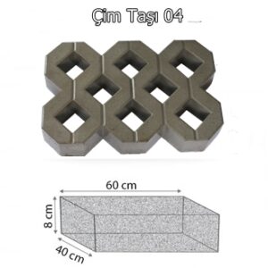Çim Taşı 60x40*8 Sulu Döküm