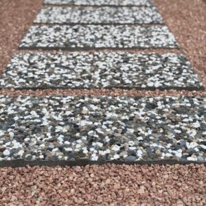 doğal çakıllı beton adım taşı 40x80 cm bahçe yürüyüş yolu