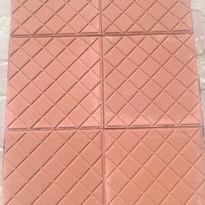 Kırmızı Baklava Desenli Bahçe Karo Taşı - Dekor Taşı