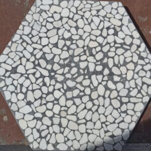 Altıgen terrazo karo beyaz dolomit