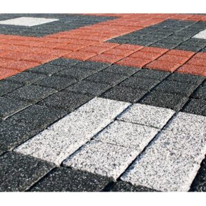 Beyaz Kumlamalı Plak Parke Taşı 15x15*8 cm - Dekor Taşı