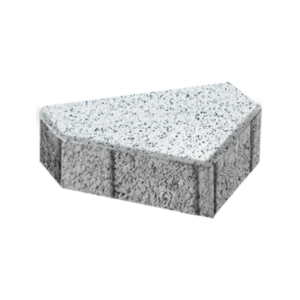 Beyaz Kumlamalı üçgen parke taşı 8 cm