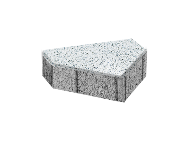 Beyaz Kumlamalı üçgen parke taşı 8 cm