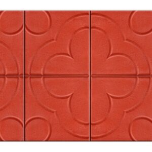 Papatya Desenli Kırmızı Karo