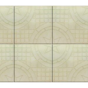 40x40x3,6 Kırmızı Kareli Yıldız Tretuvar Karosu - Dekor Taşı