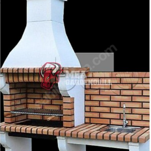 Aktaş Mini Bahçe Şöminesi Gri Tuğladan Yapılmış