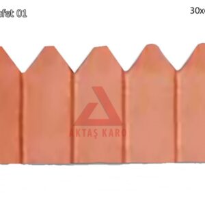 Çim Bordürü 60x30 Kırmızı - Dekor Taşı
