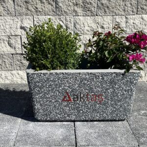 Aktaş Siyah Mozaikli Dikdörtgen Saksı (80x40x44 cm)