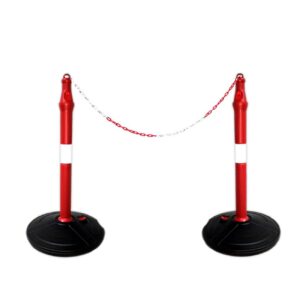 Sosyal Mesafe Plastik Bariyer Duba Seti (2 Adet Duba ve 2 Metre Zincir Takım)