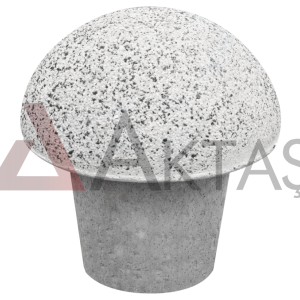 Beyaz Kumlamalı Beton Mantar Bariyer