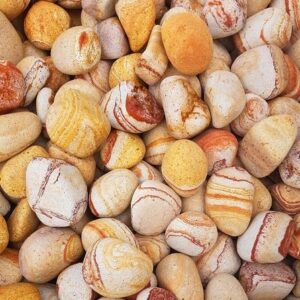 Sarı çizgili rainbow dolomit çakıl taşı 2-4 cm