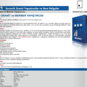Granit Mermer Yapıştırıcı (25 Kg) - Dekor Taşı