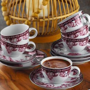 ütahya Porselen Zeugma 12 Parça 6 Kişilik Kahve Fincan Takımı 9390