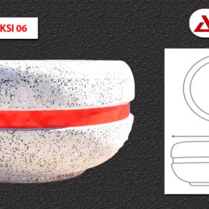 Mozaikli Beton Saksı 80x80x40 200 kg - Dekor Taşı