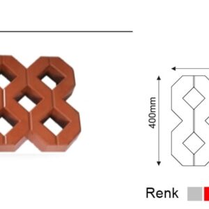 Çim Taşı 40x60 Kırmızı - Dekor Taşı