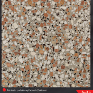 Terrazo Karo Pürüzsüz parlatılmış Patinolu(Eskitme) A-35