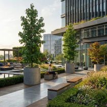 Dev Silindir Beton Peyzaj Saksısı 100 cm