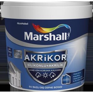 Marshall Akrikor Silikonlu Akrilik Dış Cephe Boyası 7.5lt/10kg - 15lt/20kg-beyaz-4 Mevsim Koruma Sağlar