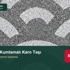 Kumlamalı dekoratif karo taşı desen ve yüzey detayı