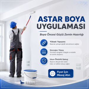 Astar boya uygulaması profesyonel boya öncesi zemin hazırlığı