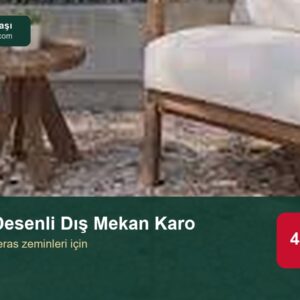 Bahçe ve teras için çakıl desenli dekoratif karo taşı