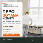 Depo boyama hizmeti profesyonel airless boya uygulaması Dekor Taşı