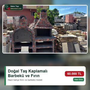 Doğal taş kaplamalı barbekü ve fırın hazır ürün 60.000 TL Dekor Taşı