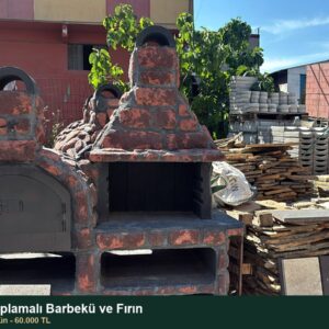 Doğal taş kaplamalı barbekü ve fırın hazır ürün galeri görseli