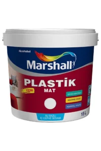 Marshall Plastik Mat su bazlı silinebilir iç cephe boyası 15 Lt Islak Kum