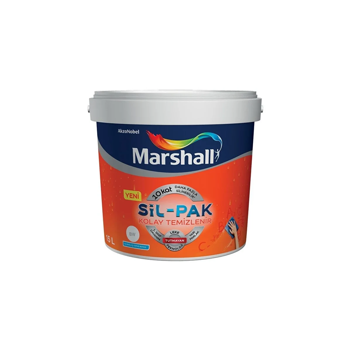 Marshall Sil-Pak Fildişi 15 Lt silinebilir yarı mat iç cephe boyası