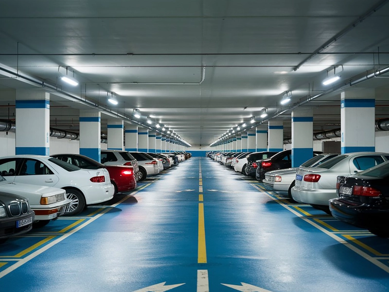Kapali otopark park çizgileri ve zemin boyama referans görseli